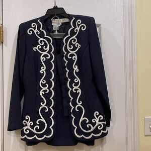 Karin Stevens Navy and White Dress